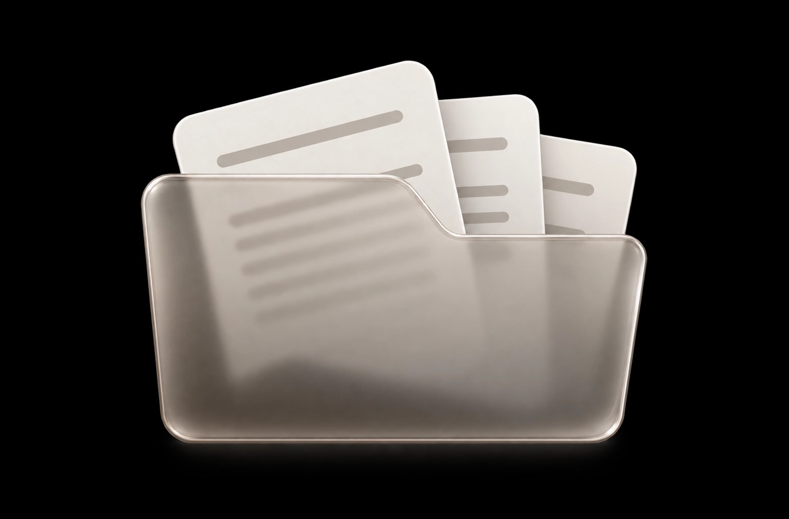 A glass folder containing Markdown files on your Mac